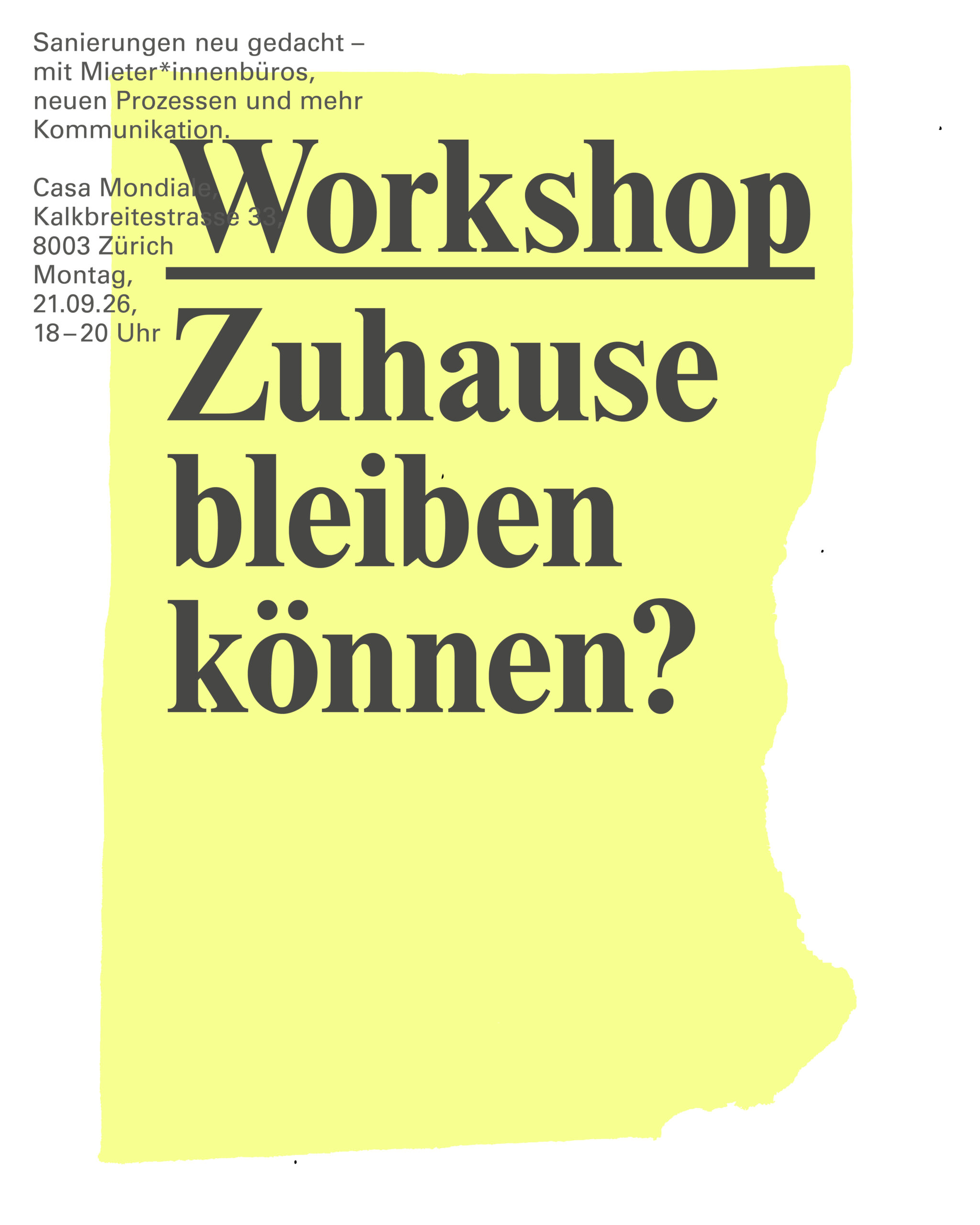 Workshop: Zuhause bleiben können? 