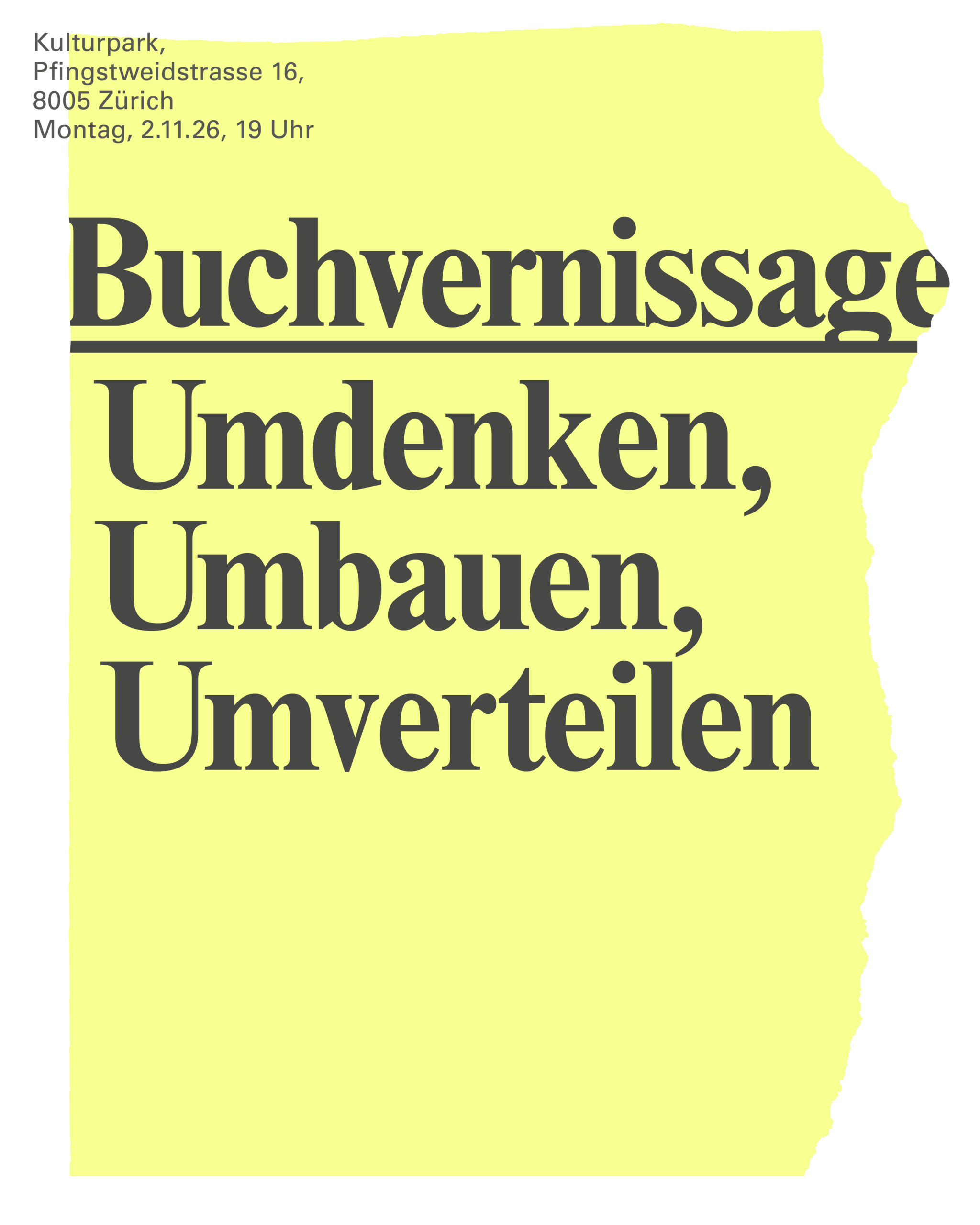 Buchvernissage «Umdenken, Umbauen, Umverteilen»