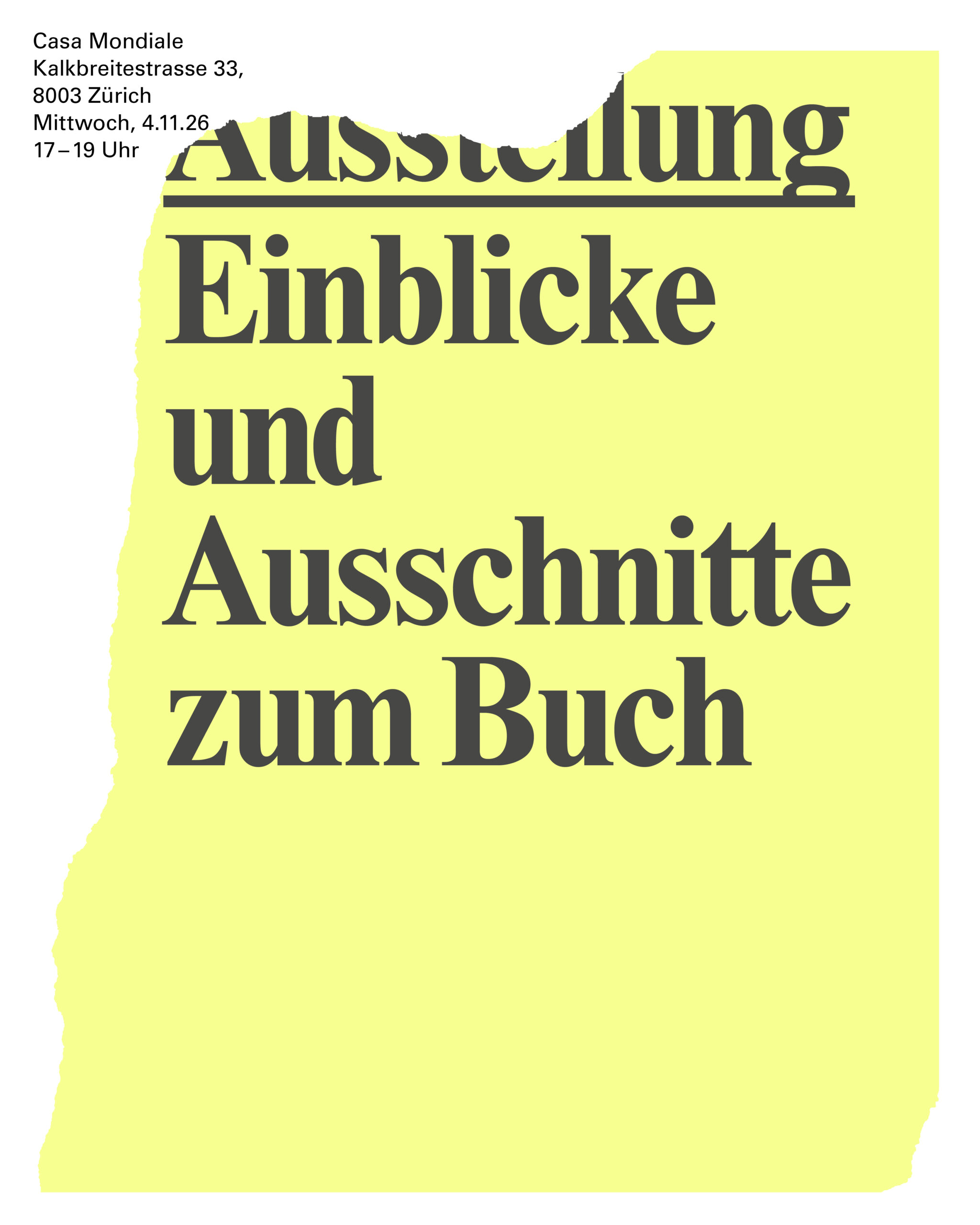 Ausstellung: Einblicke und Ausschnitte zum Buch